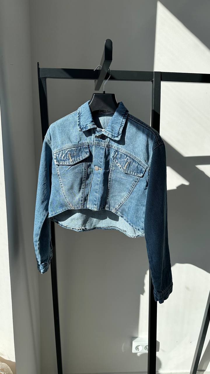 Lublu kids Джинсова куртка блискуча Denim/Silver