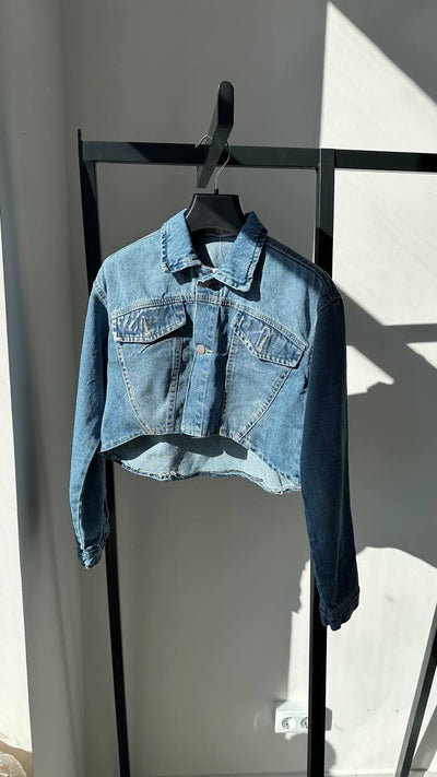 Lublu kids Джинсова куртка блискуча Denim/Silver