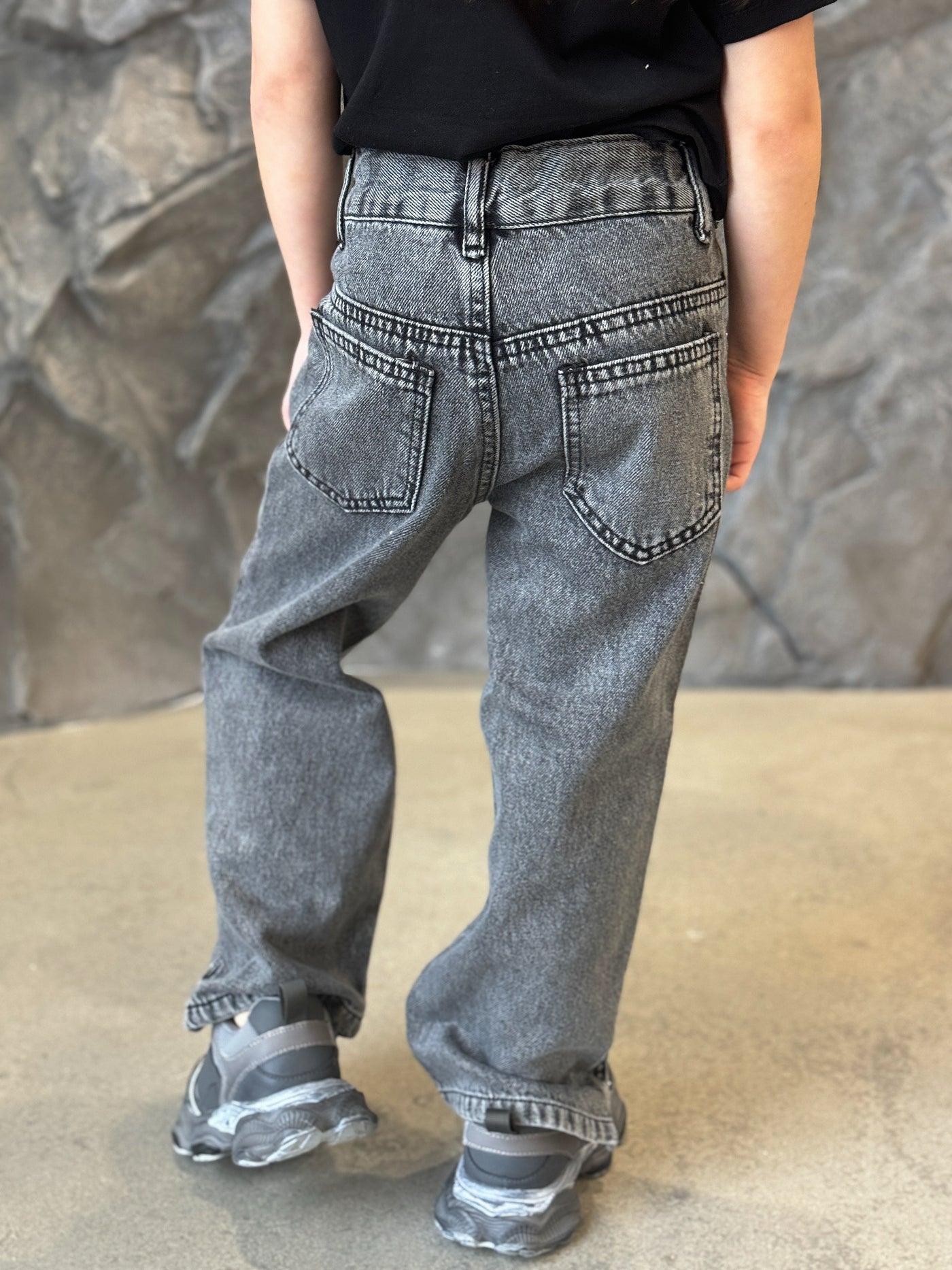 Lublu Kids Jeans mit Strasssteinen grau