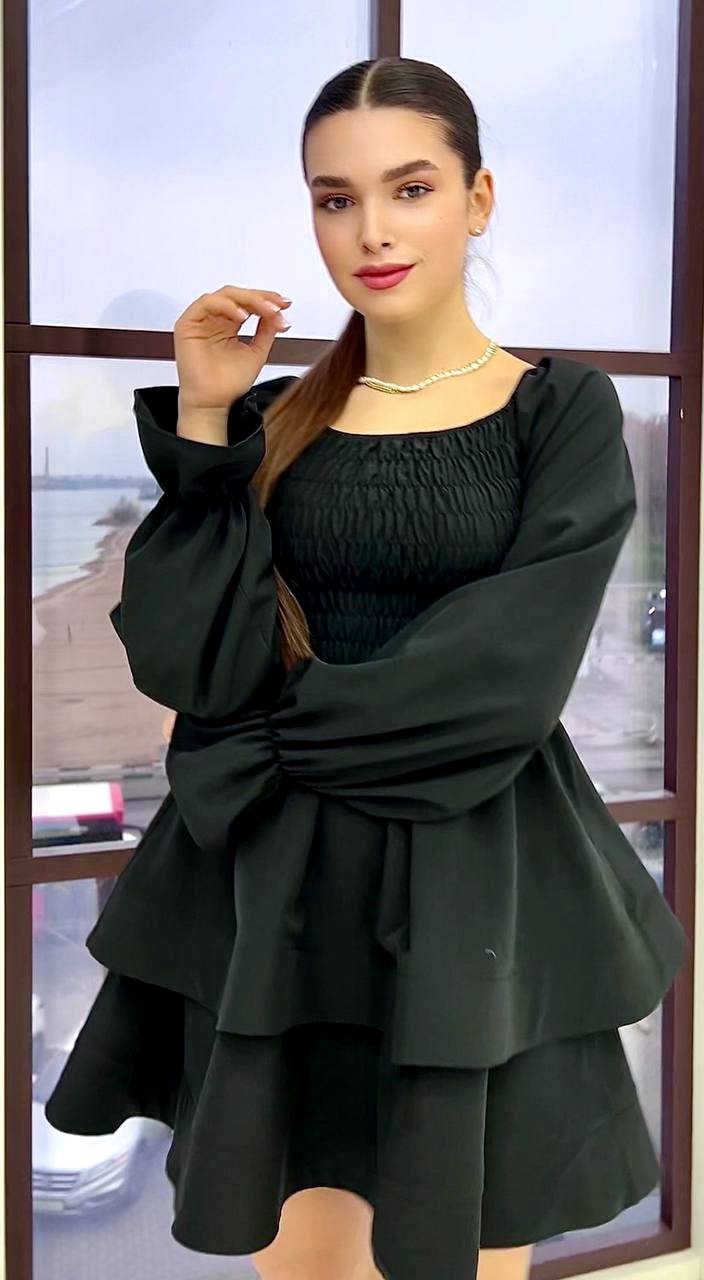 Сукня волан Black