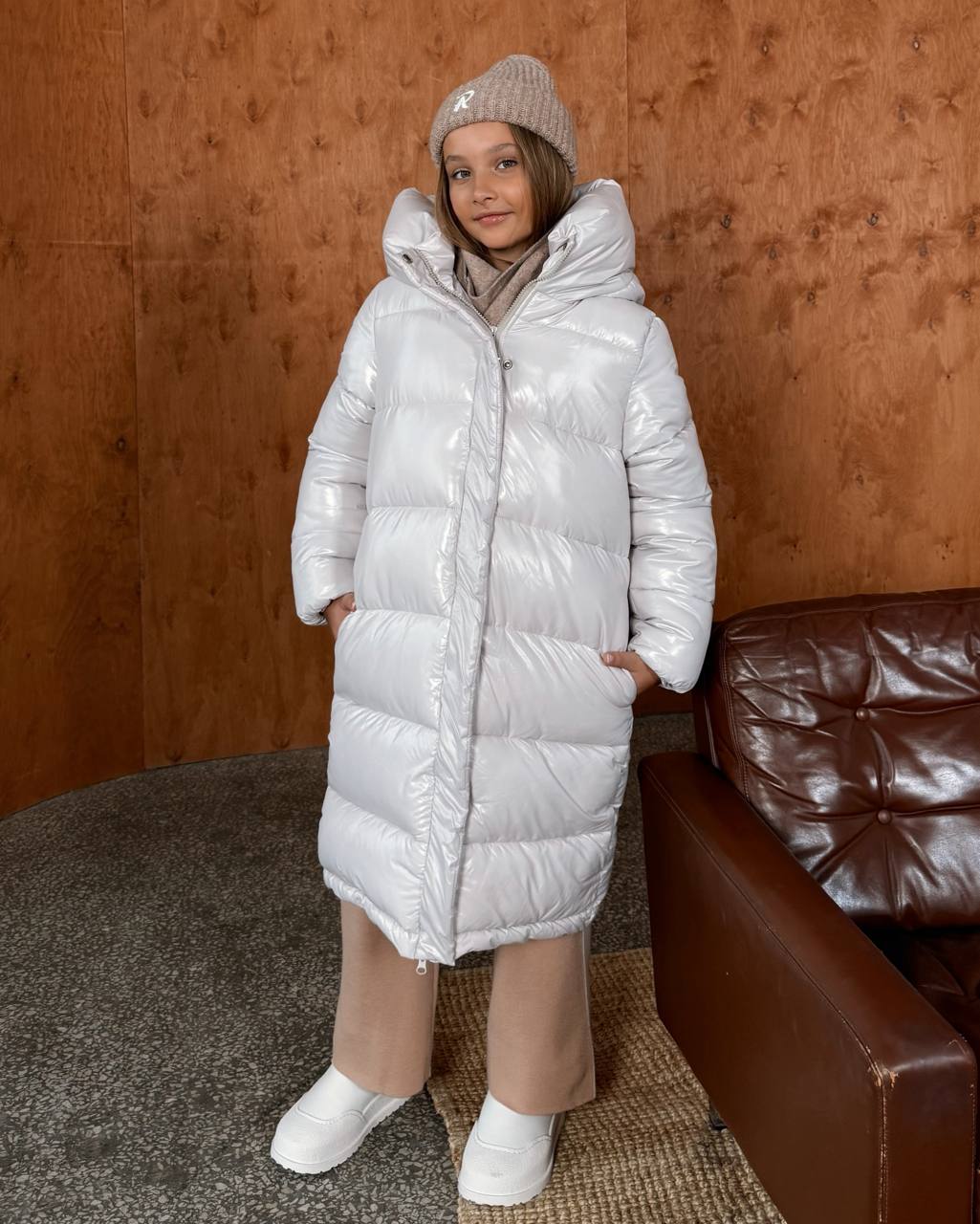 LuBlu Пуховик Maxi Long Beige