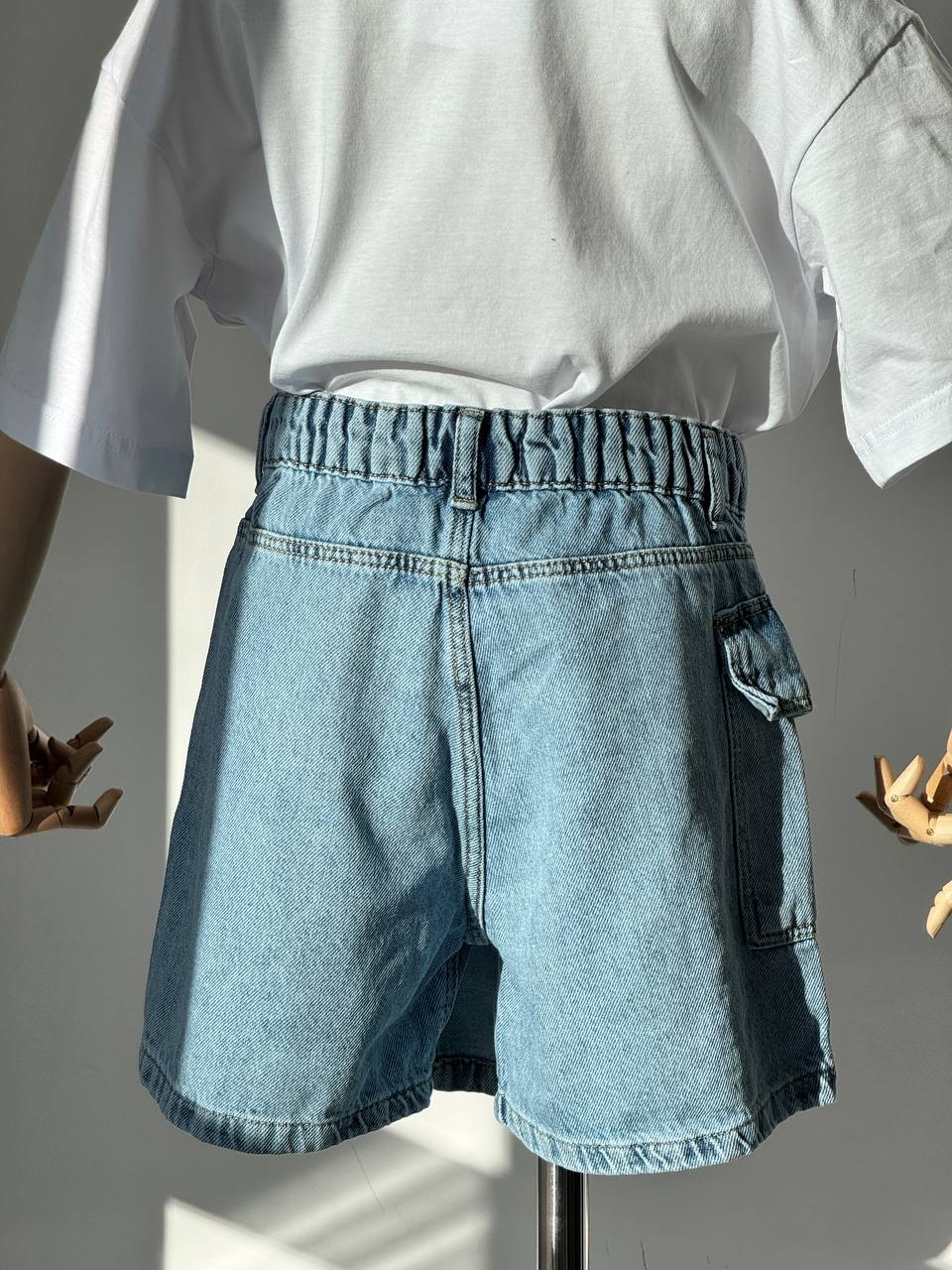 Blaue Denim-Rock-Shorts von Lublu für Kinder