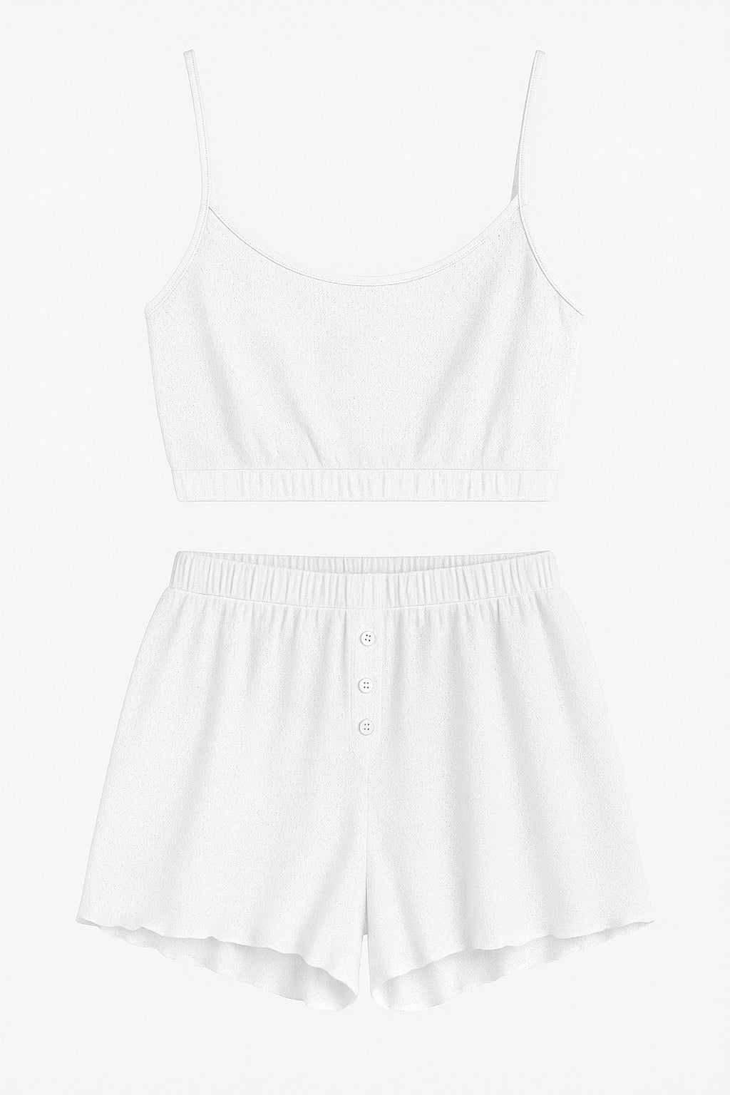 Піжама топ+шорти Jacquard White