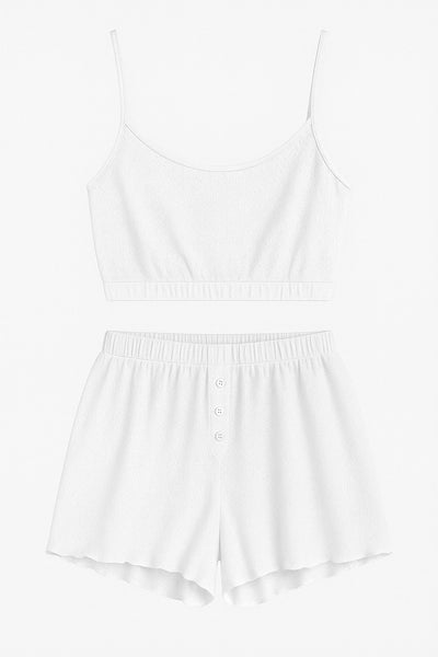 Піжама топ+шорти Jacquard White