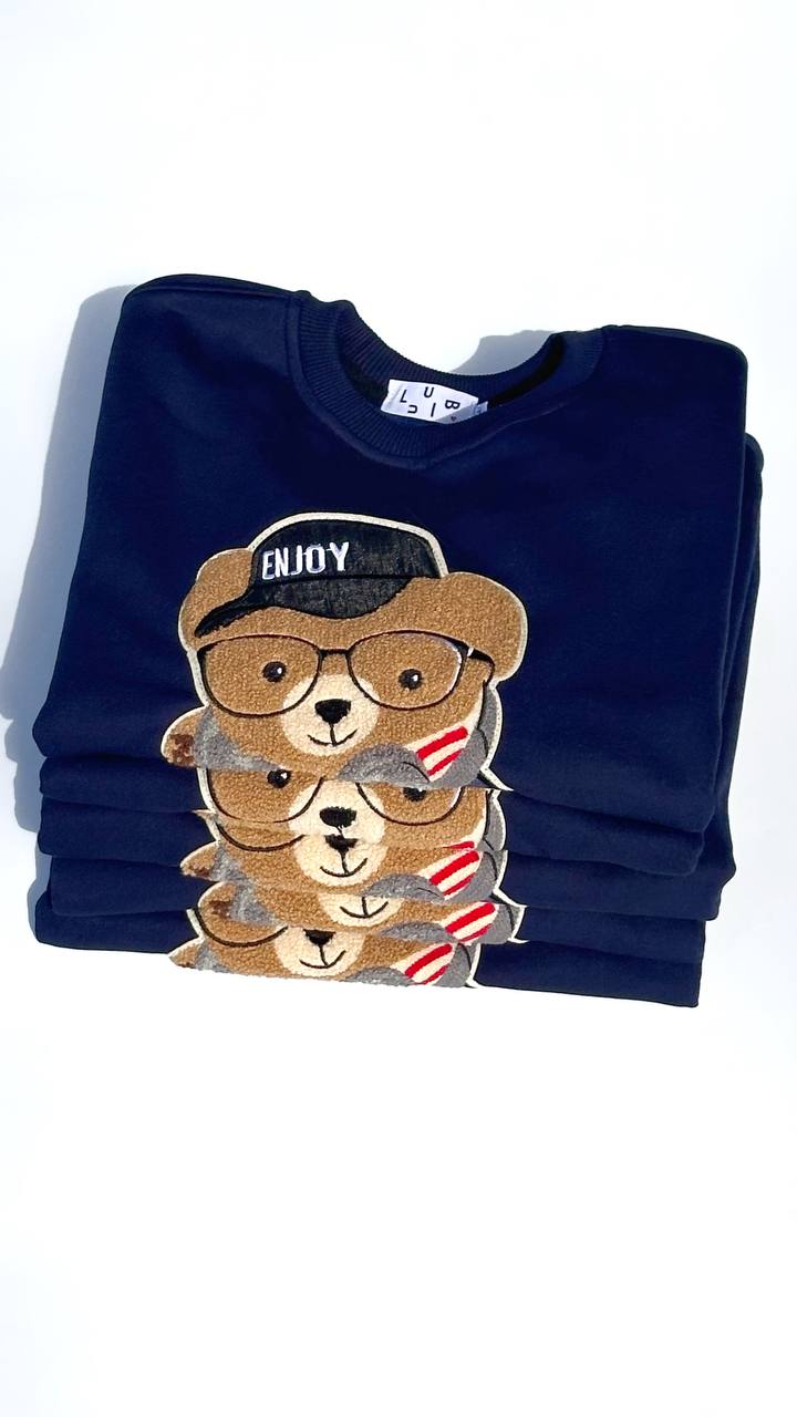 LuBlu Sweatshirt Schule „Bear“ Navy