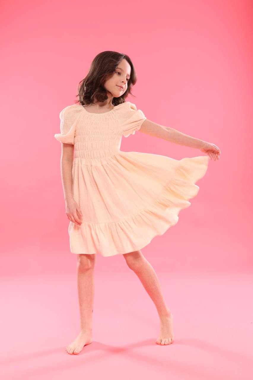 Dreams Girl Сукня муслін резинка Beige