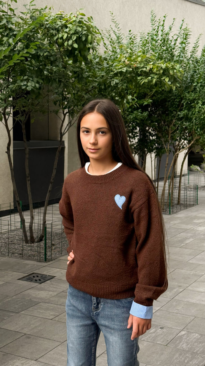 Джемпер "Heart" Brown