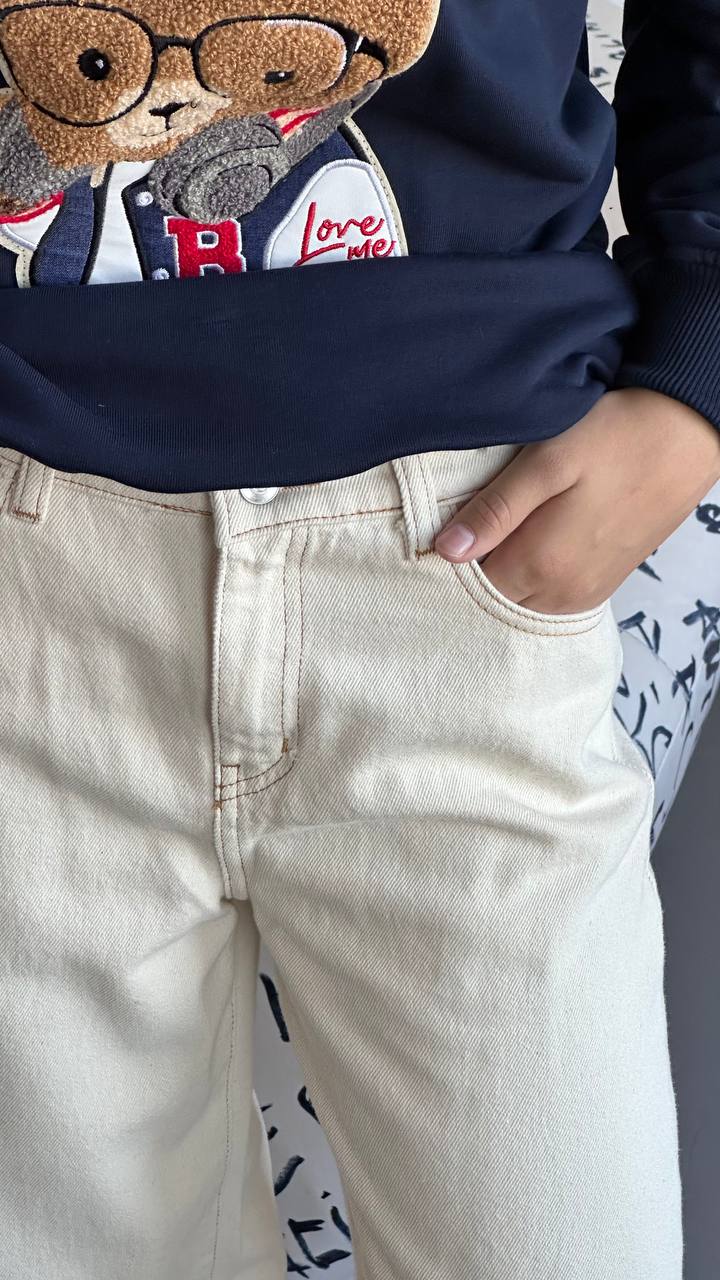 Lublu Kids Jeans gerade Beige