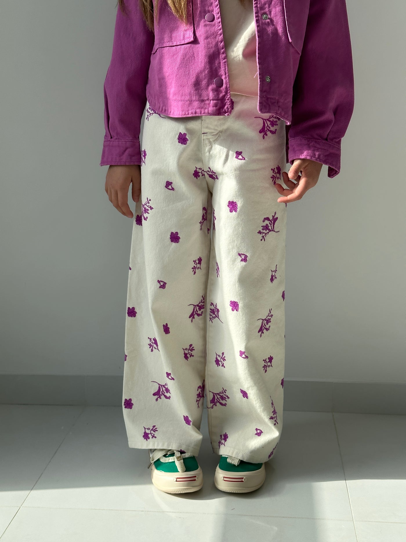 Lublu Kids Blumen violette Jeans