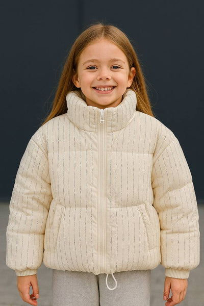 Пуховик Shine Strips Milk