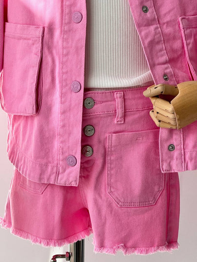 Lublu Kinder Jeansjacke Rose