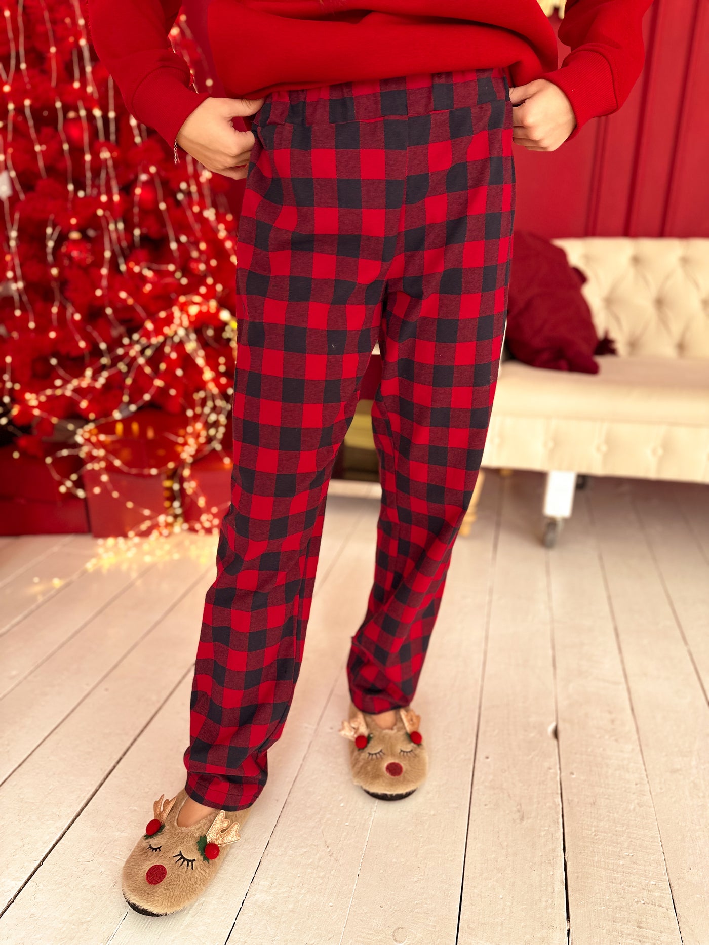 LuBlu Домашні штани клітинка Red