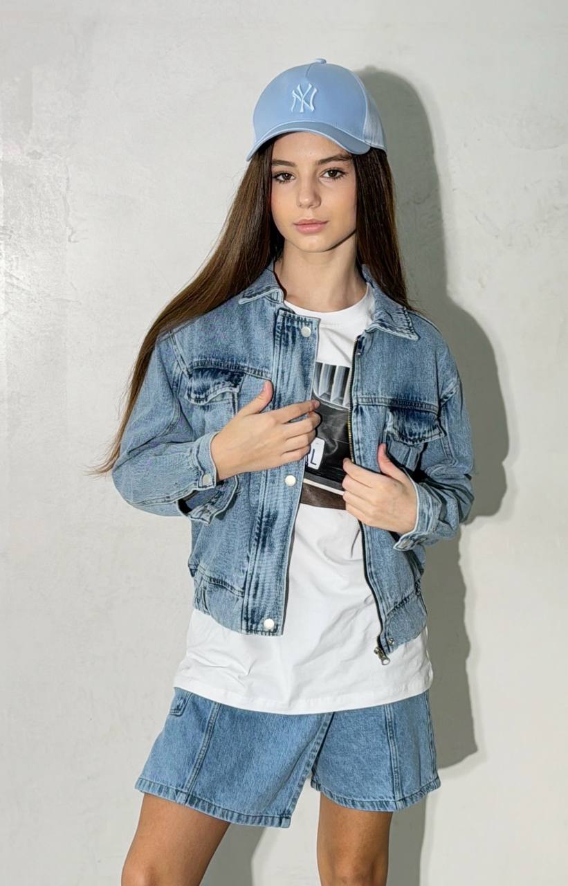Lublu kids Джинсова куртка з карманами Blue Denim