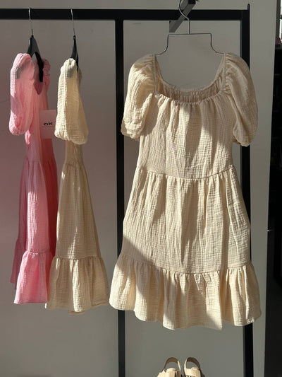 Dreams Girl Сукня муслін резинка Beige