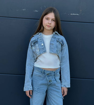 Lublu kids Джинcова куртка блискуча Blue/Silver