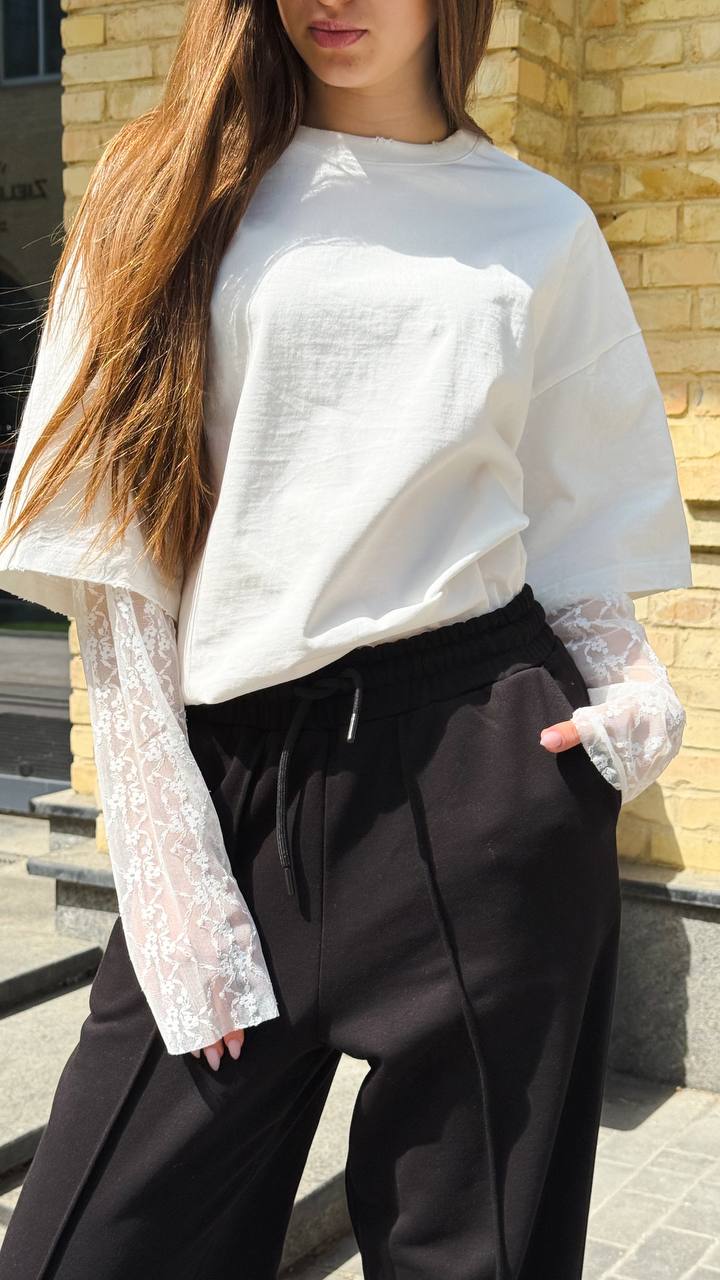 Лонгслів "Laced" Milk