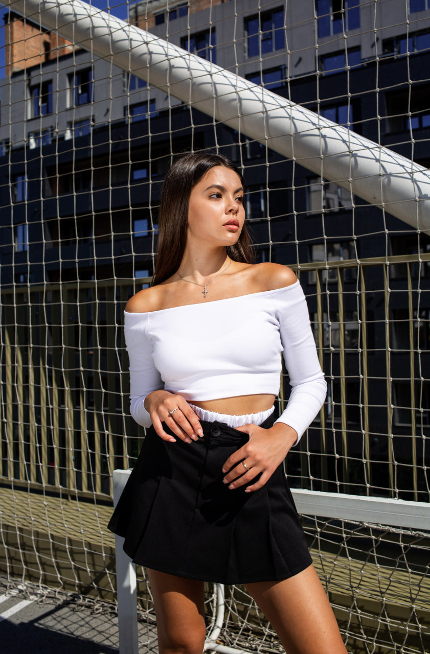 Лонгслів short White