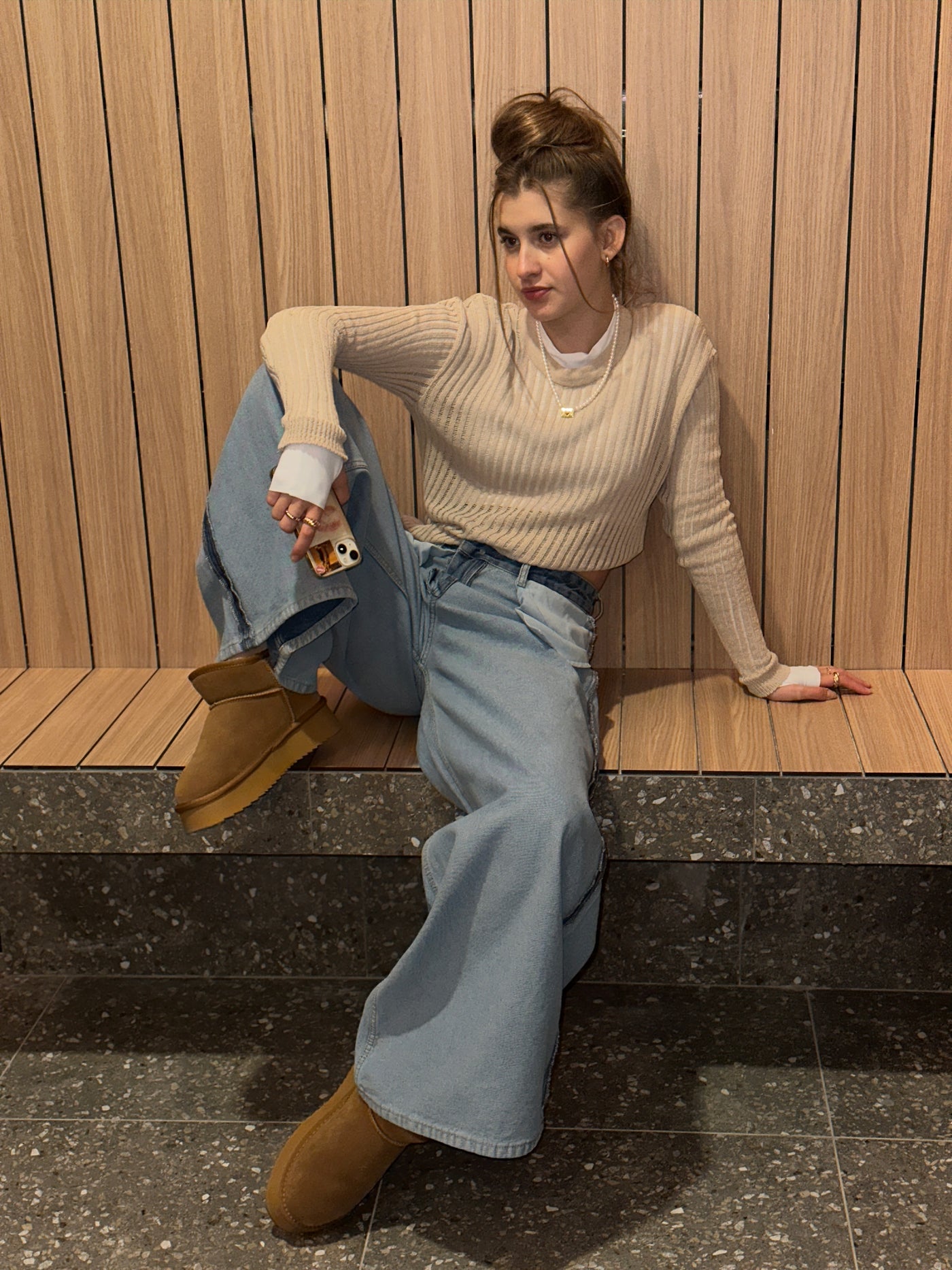 LBL В'язаний лонгслів Beige