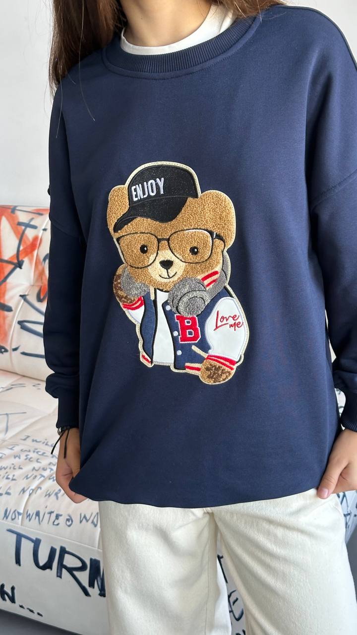 LuBlu Світшот school "Bear" Navy