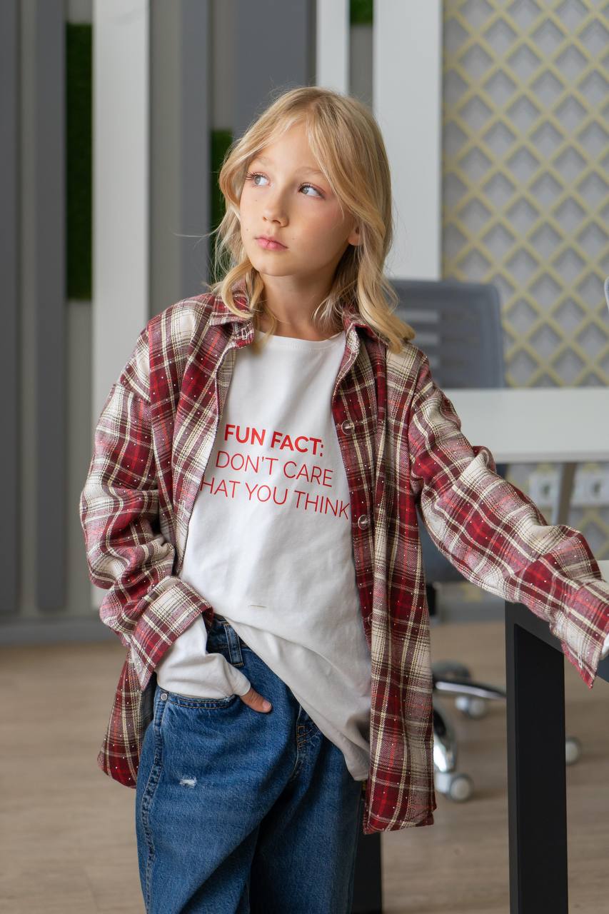 Лонгслів "Fun fact" Red/White